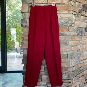 Gorgeous scarlet pleated pant with cuffs. Size 6